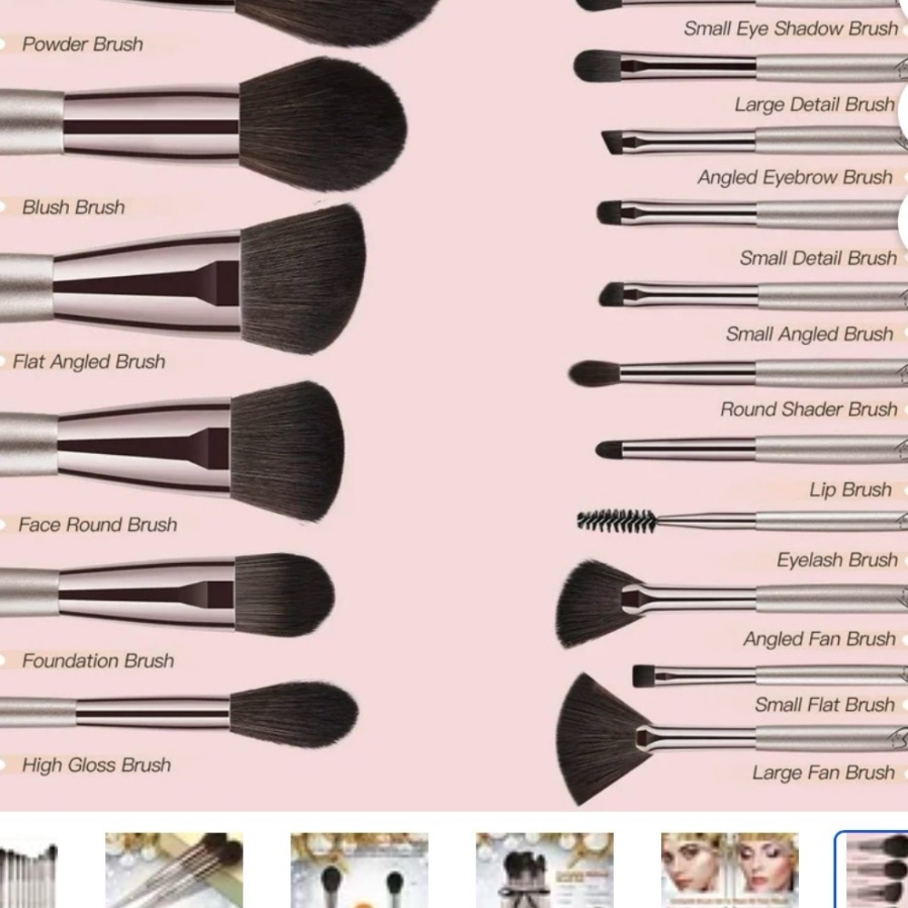 BESTOPE Silver Makeup Brush Set - Picture 2 of 2